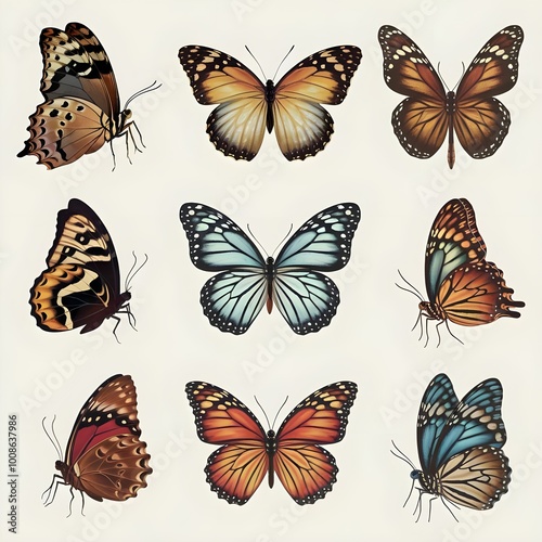 collection of butterfly