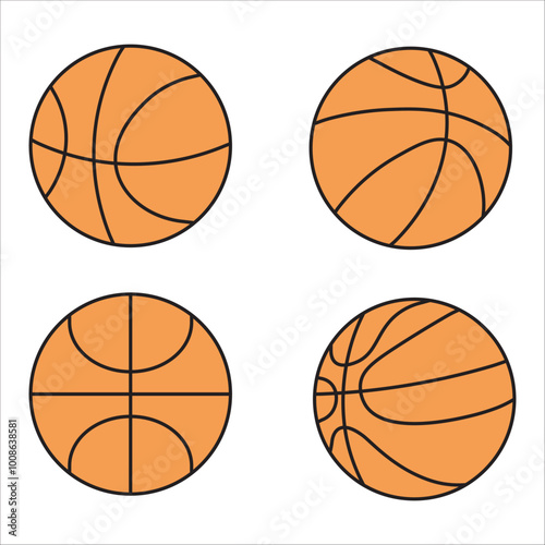 set of basketball balls photo