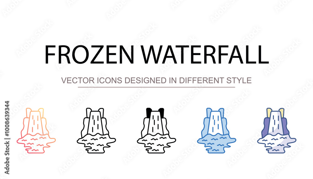 Frozen waterfall icon design with white background stock illustration Frozen waterfall icon design with white background stock illustration