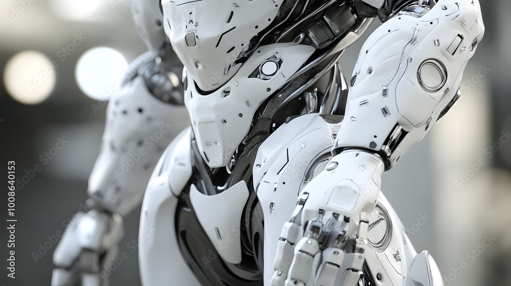 Fototapeta premium Realistic mecha figure with advanced engineering and complex design