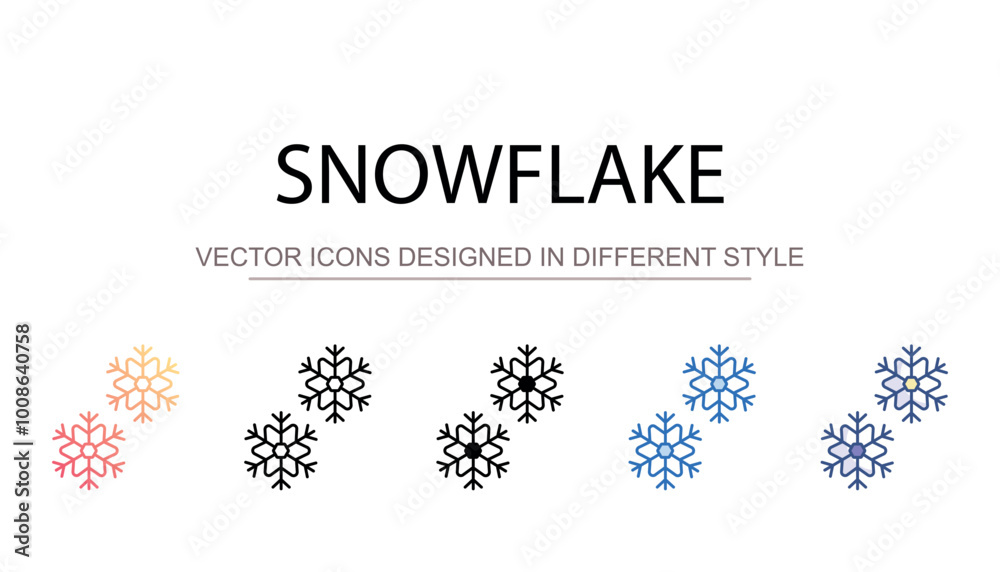 Fototapeta premium Snowflake icon design with white background stock illustration