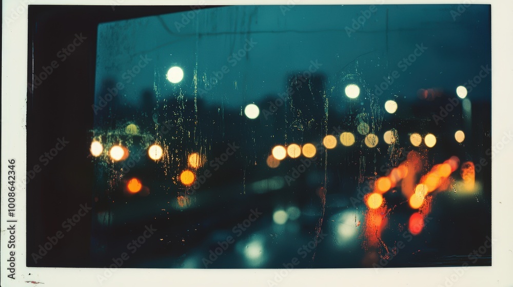 Rainy night city lights Rainy night city lights