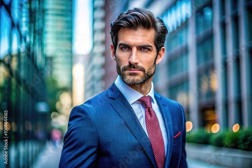 Professional Man in Suit with Confident Expression and Stylish Look for Business and Corporate Themes