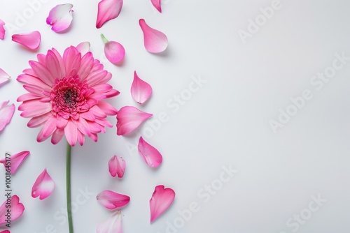 Creative Floral Arrangement: Artistic Pink Flower with Petal Patterns






