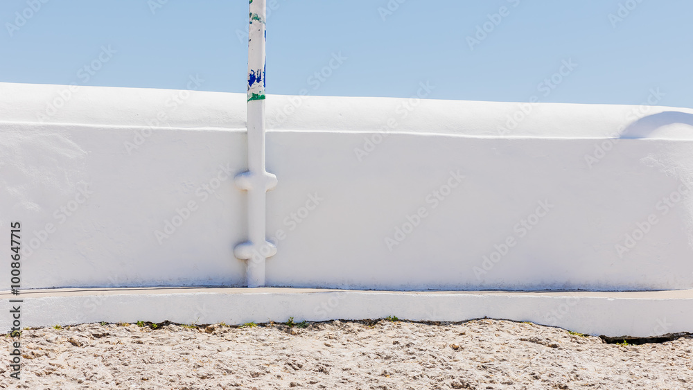 White wall outdoors on a beautiful spring day