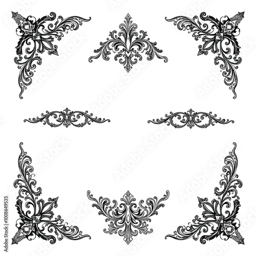 Elegant Vintage Flourish and Corner Design Collection