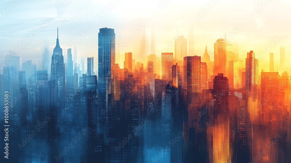 A vibrant city skyline with warm and cool colors in the background, representing the duality of urban life and its challenges. A vibrant city skyline with warm and cool colors in the background, representing the duality of urban life and its challenges.