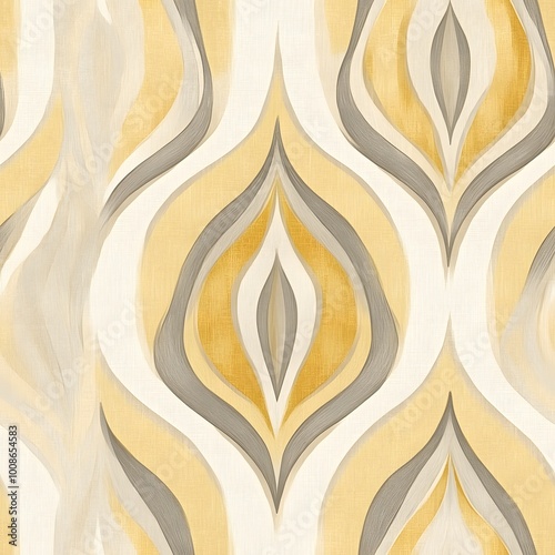 Abstract Geometric Pattern with Yellow  Gray and White Hues photo