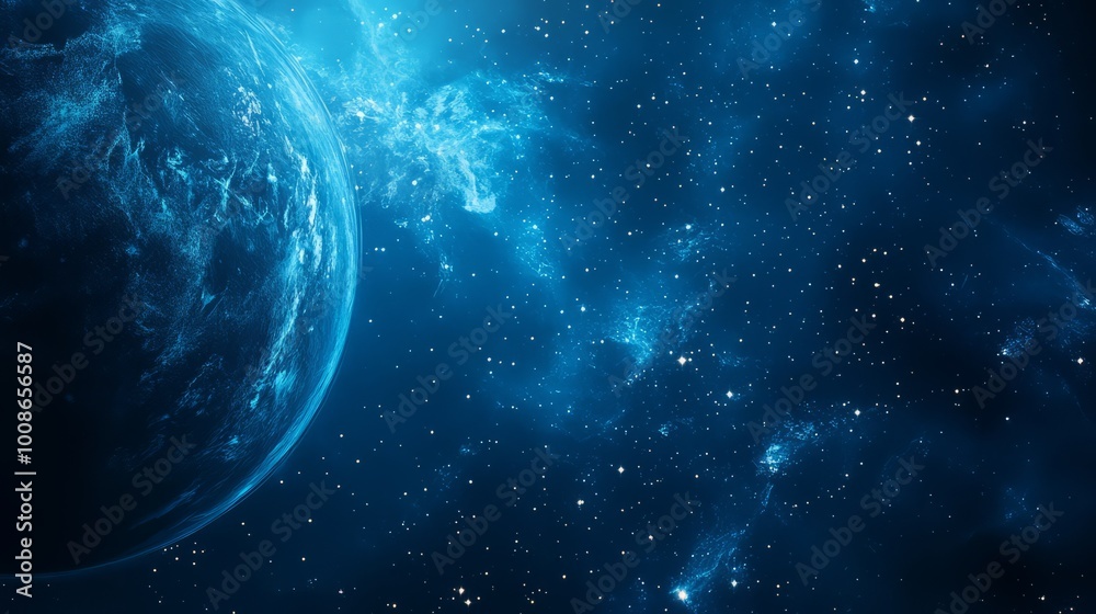 Obraz premium sky-fi background blue. concept of the future. city of the future, space. scientific achievements in the future.