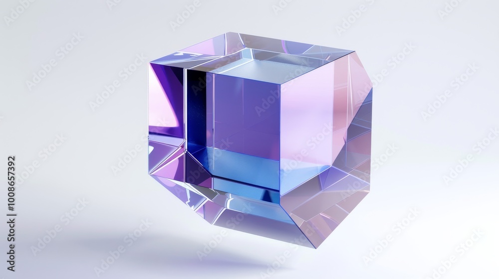 simple 3d shape cubeы, flying, blue and purple color code, glass-like surface, white background, 3d render, symmetrical composition, 8k simple 3d shape cubeы, flying, blue and purple color code, glass-like surface, white background, 3d render, symmetrical composition, 8k