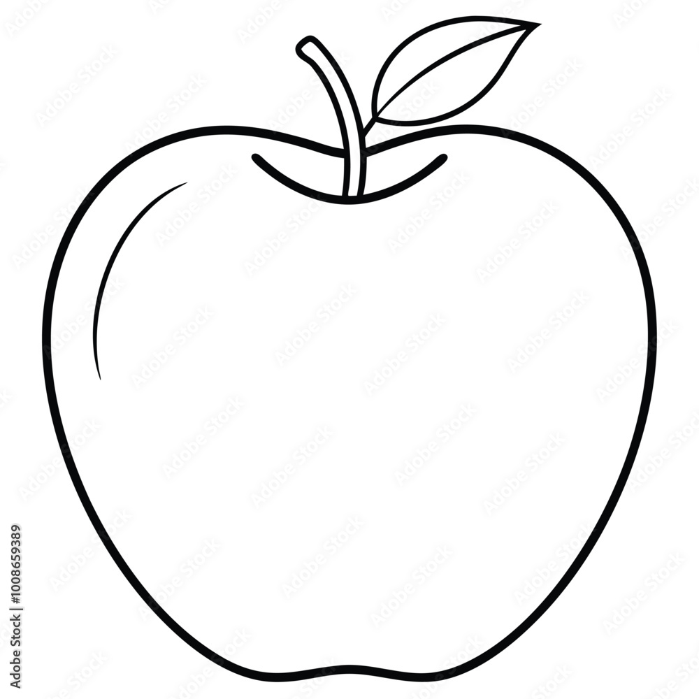 apple fruit vector art illustration