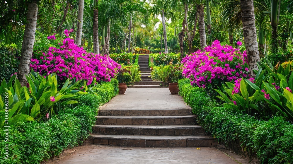 A serene garden pathway lined with vibrant flowers and lush greenery, inviting relaxation and tranquility in nature's embrace. A serene garden pathway lined with vibrant flowers and lush greenery, inviting relaxation and tranquility in nature's embrace.