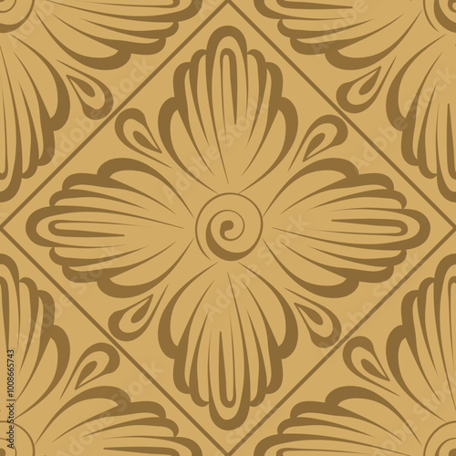 Abstract geometric floral seamless pattern. Modern stylish texture repeating. Vector background.