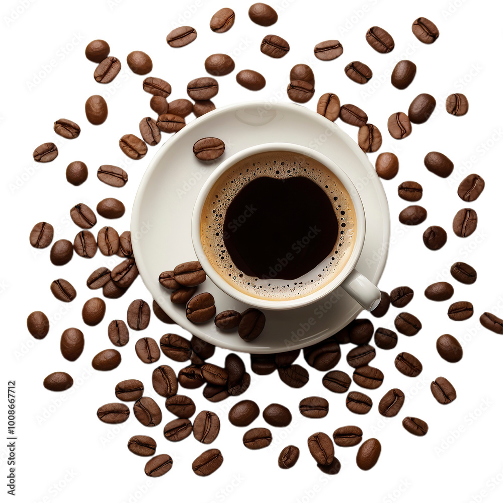 Obraz premium cup of coffee with transparent background PNG and JPEG image 
