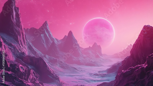 sky-fi background pink. concept of the future. city of the future, space. scientific achievements in the future.