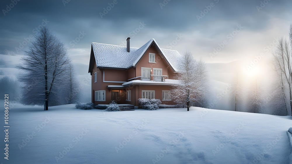 house with winter house with winter