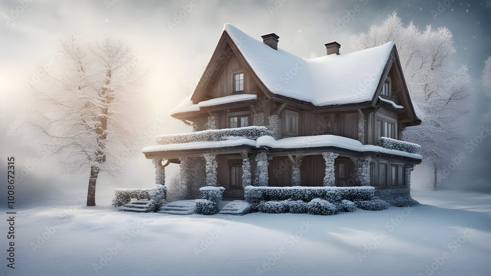 house with winter