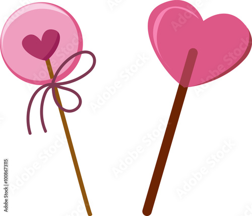 Heart-Shaped Lollipop Illustration