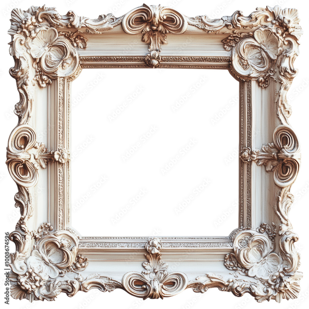 A beautiful antique gold picture frame with beautiful baroque details. Perfect for decorating a wall or displaying blank photos. A beautiful antique gold picture frame with beautiful baroque details. Perfect for decorating a wall or displaying blank photos.