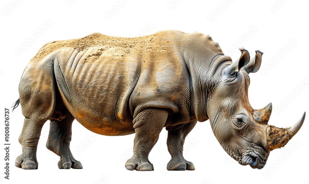 Fototapeta premium Rhino animal wildlife clip art and element