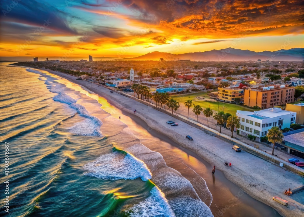 Obraz premium Serene Venice Beach with Vibrant Sunsets and Calm Waters, Perfect for Travel and Vacation Themes