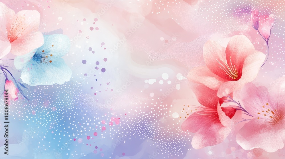 Delicate Floral Fantasy in Soft Pastel Hues Delicate Floral Fantasy in Soft Pastel Hues