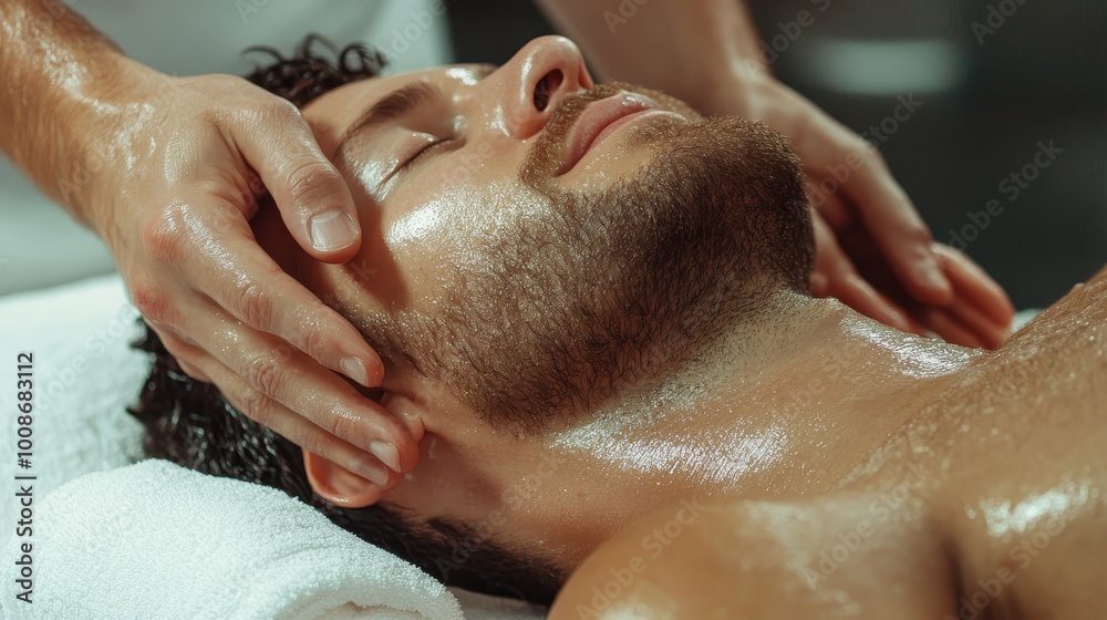 A serene image showing a person receiving a relaxing facial massage, highlighting the soothing touch and tranquility experienced during a stress-relief therapy session. A serene image showing a person receiving a relaxing facial massage, highlighting the soothing touch and tranquility experienced during a stress-relief therapy session.