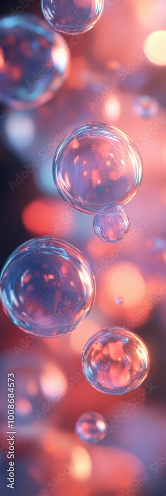 Captivating Floating Bubbles Against a Colorful Dreamlike Background Captivating Floating Bubbles Against a Colorful Dreamlike Background