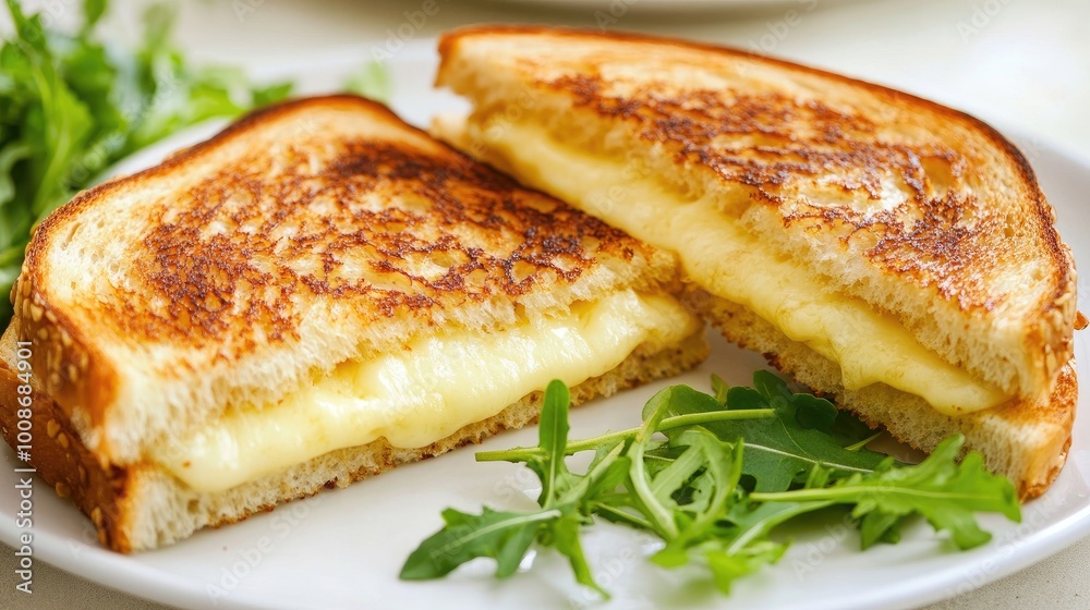 Delicious Grilled Cheese Sandwich with Fresh Greens Delicious Grilled Cheese Sandwich with Fresh Greens