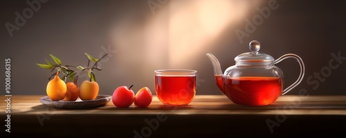 Tea-making tutorial video thumbnail, capturing the appeal of the drink's ingredients in action. photo