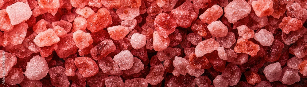 Close-up of pink salt crystals, showcasing unique textures and colors, perfect for culinary and wellness themes.