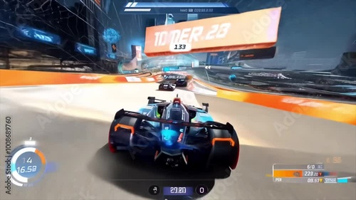 super car racing video game gameplay Generative AI