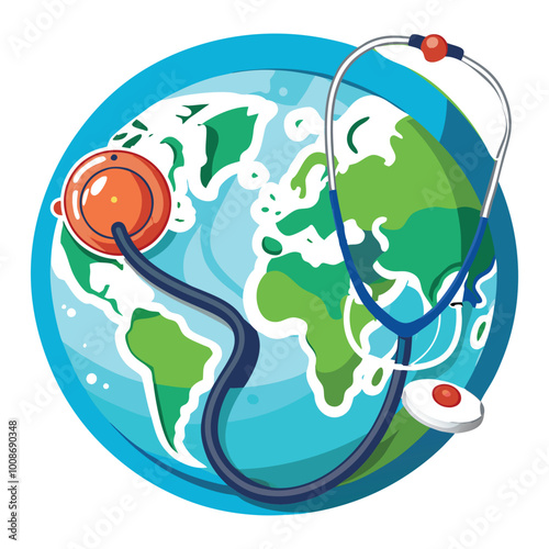 Global Health Stethoscope Illustration 