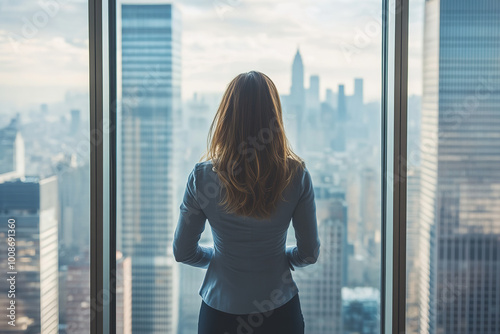 Woman CEO Contemplating Future from Modern Corporate Office Free Download Woman CEO Contemplating Future from Modern Corporate Office - GFXLoad