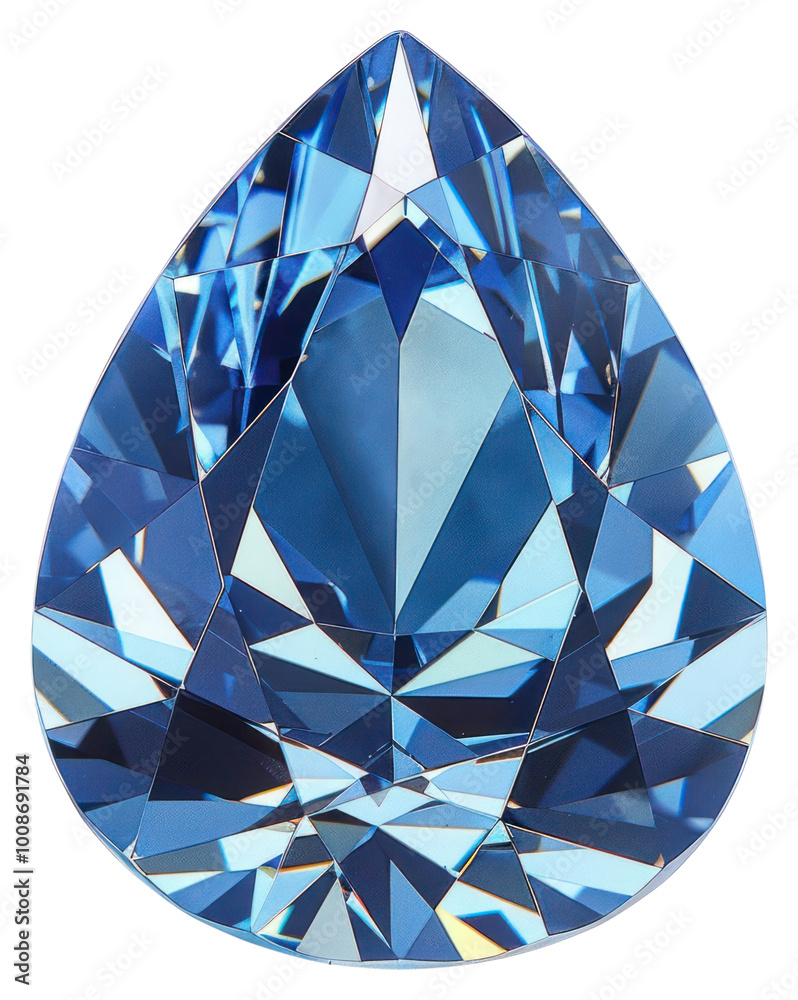 PNG Brilliant blue teardrop gemstone