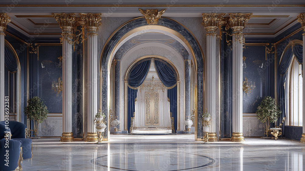 Fototapeta premium Luxurious royal arch palace background
