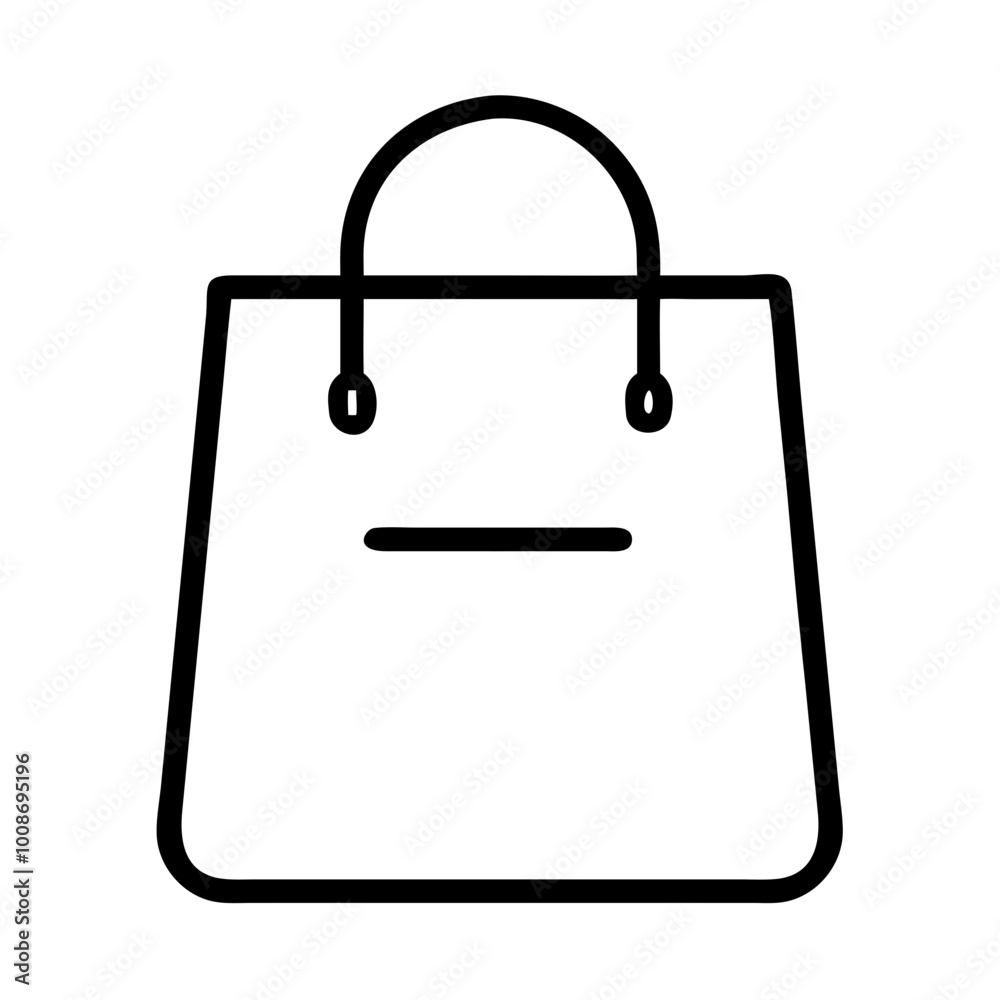 Minimalistic shopping bag icon for interface design, outline style, monochromatic colors
Minimalistic shopping bag icon for interface design, outline style, monochromatic colors