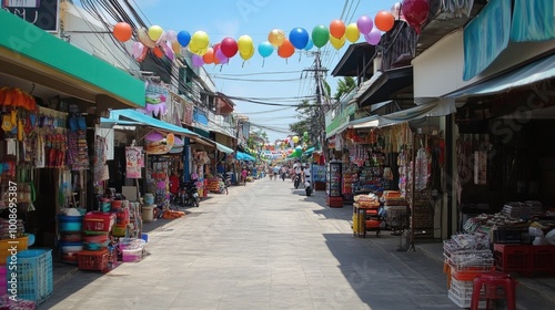 The colorful, bustling streets of Soi Buakhao, known for its local markets and lively bar scene in Pattaya.