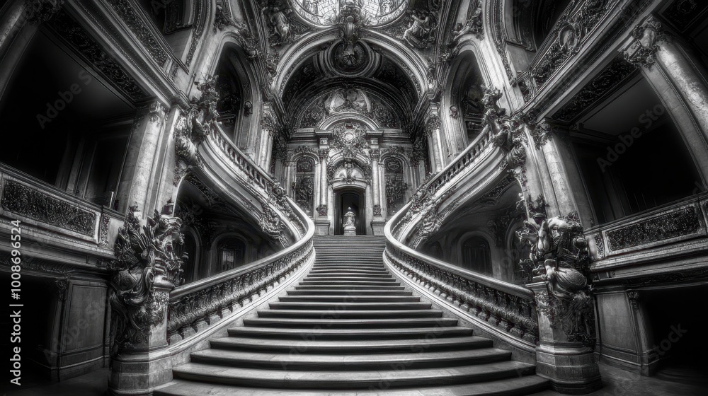 The grandiose architecture of the Palais Garnier, home to the Paris Opera. The grandiose architecture of the Palais Garnier, home to the Paris Opera.