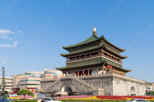 Photos Bell Tower and city buildings in Xi'an, China