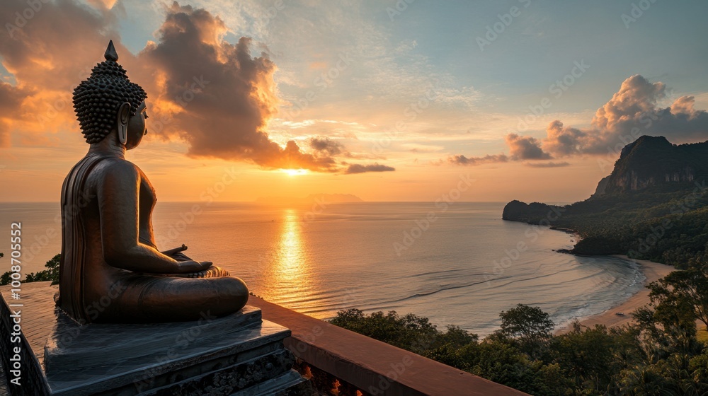 The tranquil atmosphere of Khao Sam Muk, offering a beautiful view of the sea and a glimpse into local Buddhist culture. The tranquil atmosphere of Khao Sam Muk, offering a beautiful view of the sea and a glimpse into local Buddhist culture.