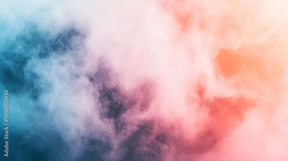 A bright, multi-colored mist that gently merges on a transparent background, with soft transitions between shades A bright, multi-colored mist that gently merges on a transparent background, with soft transitions between shades