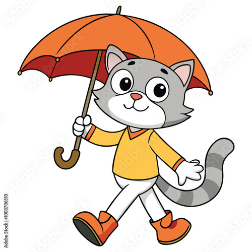 Cat with Umbrella
