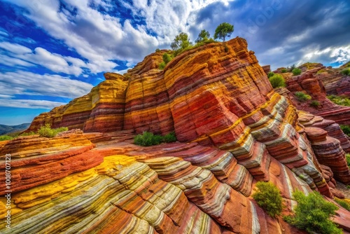 Stunning Precambrian Rock Formation Showcasing Ancient Geological Features and Unique Textures photo