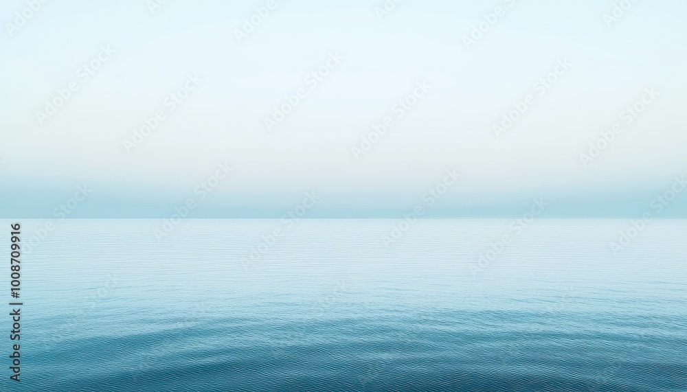 A Tranquil Sea With a Hazy Sky