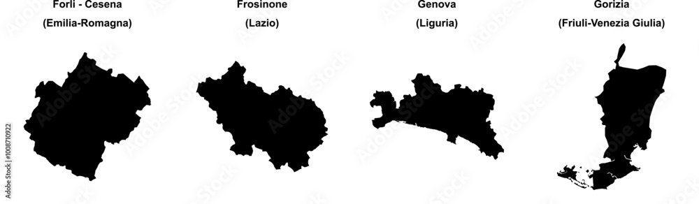 Forli - Cesena, Frosinone, Genova, Gorizia outline maps Forli - Cesena, Frosinone, Genova, Gorizia outline maps