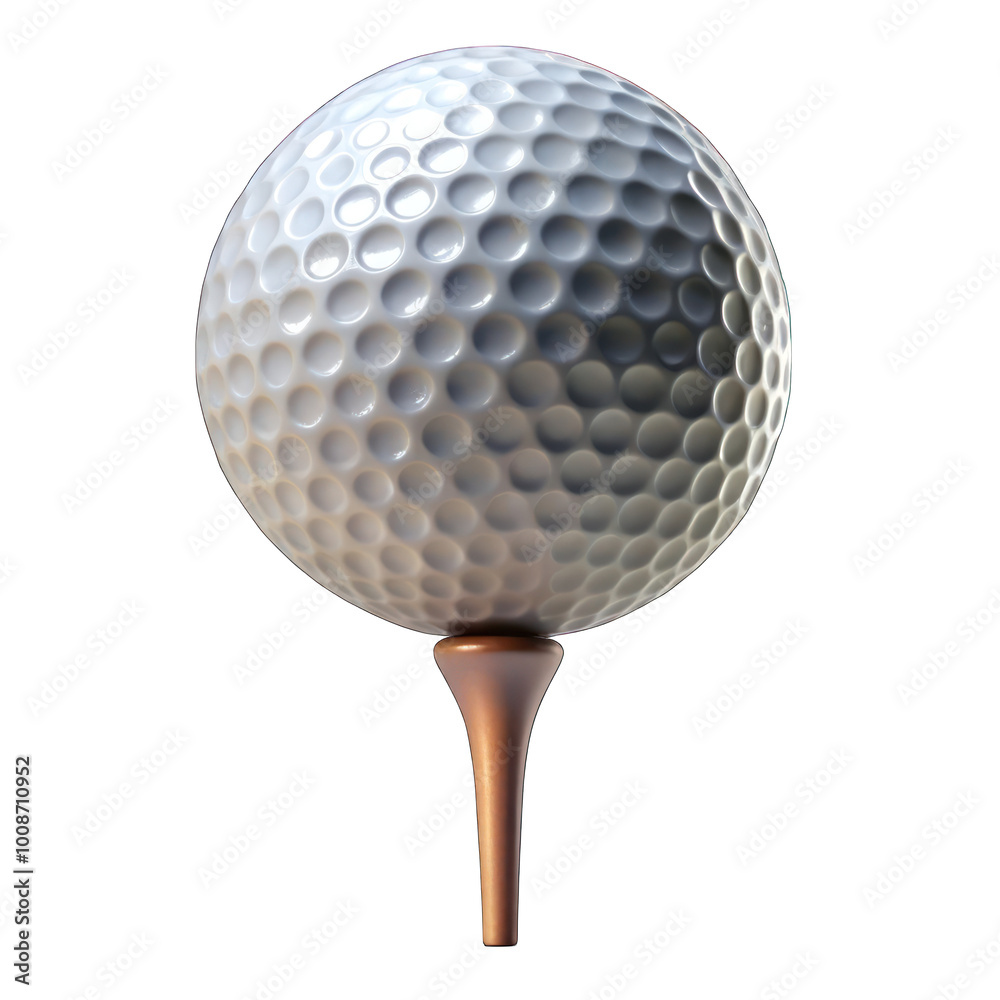 Golf ball & tee isolated on transparent background
