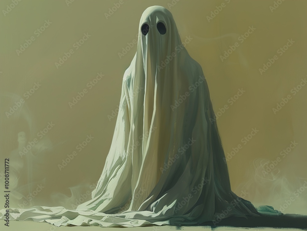 Ethereal Presence: A Ghostly Figure in a Veil of Fog Ethereal Presence: A Ghostly Figure in a Veil of Fog