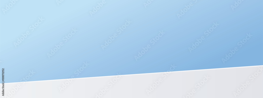 Obraz premium Sky Blue,Sunlight Background,White Podium Platform Step,Minimal 3d Display for Summer Cosmetic Product Presentation Banner Design,Vector Scene Landscape