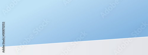 Sky Blue,Sunlight Background,White Podium Platform Step,Minimal 3d Display for Summer Cosmetic Product Presentation Banner Design,Vector Scene Landscape